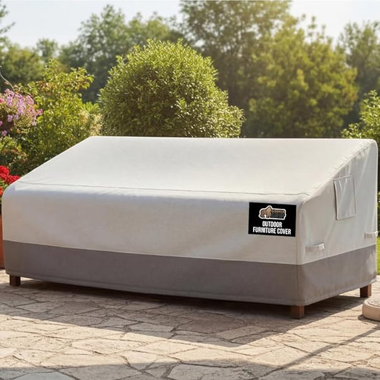 GORILLA GRIP Waterproof Large Outdoor Patio Sofa Cover, 3 Seater 80 Inch, Heavy Duty 600D Furniture Covers Sets for Winter, Keep Cushions Dry, Protects from Sun, Snow, Rain, Windproof, UV Coated