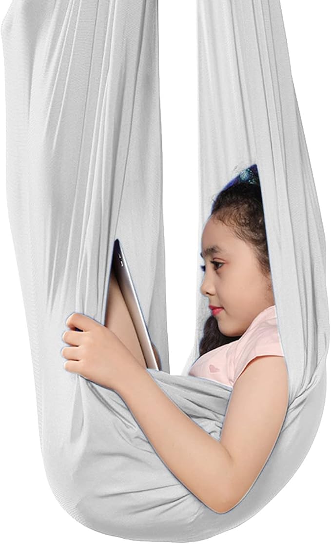 Sensory Swing for Adults Therapy Swing for Kids Indoor Outdoor Soothing Calming Snuggle Hammock Durable Soft Fabric Swing Help Children with Sensory Needs