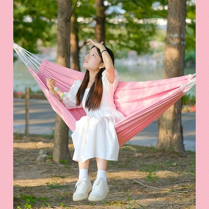 Outdoor Hammock Anti-Rollover Travel Camping Portable Hammock Hanging Chair Outdoor Portable Camping Travel Equipment (Color : Pink, Size : 190 * 80cm)