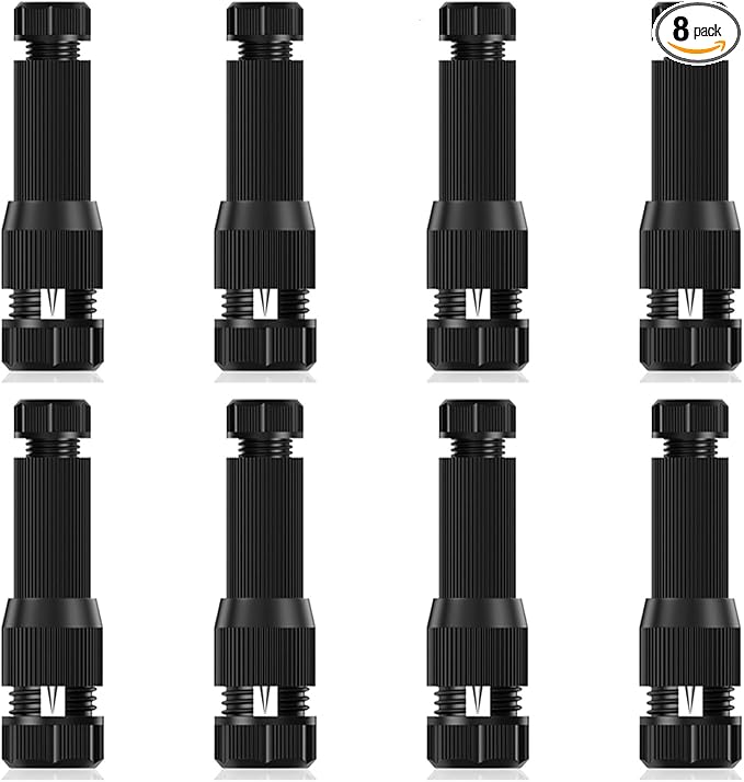 iCreating 8Pack Low Voltage Wire Connector, Landscape Lighting Connectors Waterproof for 12/2 14/2 Gauge Cable Low Voltage Connector for Outdoor Path Lights Spotlights In-Ground Lights