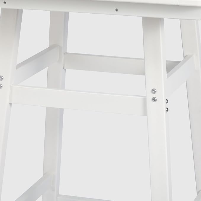 WestinTrends Malibu Square Outdoor Patio Bistro Bar Table with Umbrella Hole 42" Tall, White