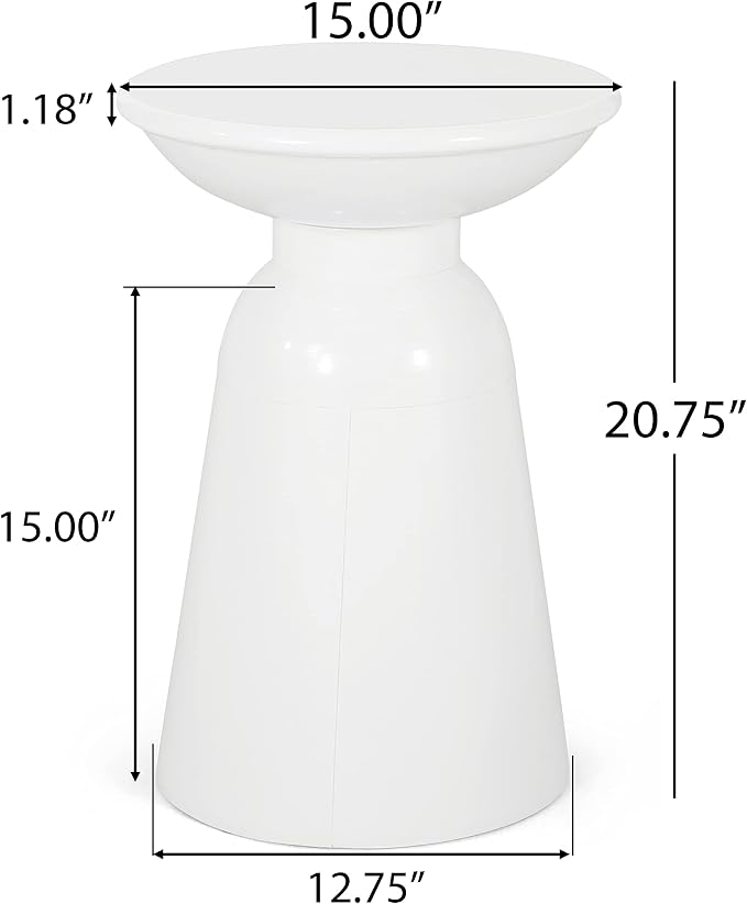 Christopher Knight Home Pelon Outdoor Side Tables - White