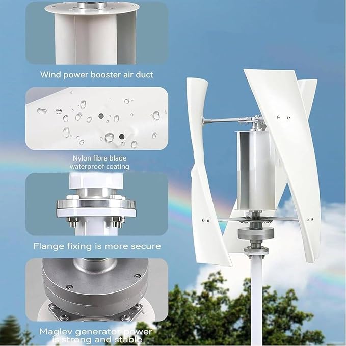 9000W Garden Wind Turbine Kit, Three-Phase AC Generator with MPPT Controller for Efficient Energy Production, Eco-Friendly Outdoor Power Solution