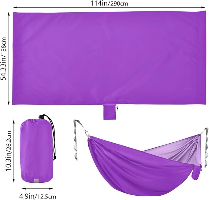 Deep Purple Solid Color 330lb Capacity Camping Hammock Hanging Hammock for Patio Backyard Lounge Base hamaca de Algodon para Jardin