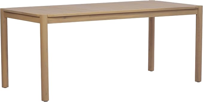 Christopher Knight Home Levi Acacia Wood Dining Table Set for 6, Solid Wood Outdoor Dining Set for 6, 7 Piece Patio Dining Table and Chair Set with Wicker Seat & Back, Light Brown + Light Teak