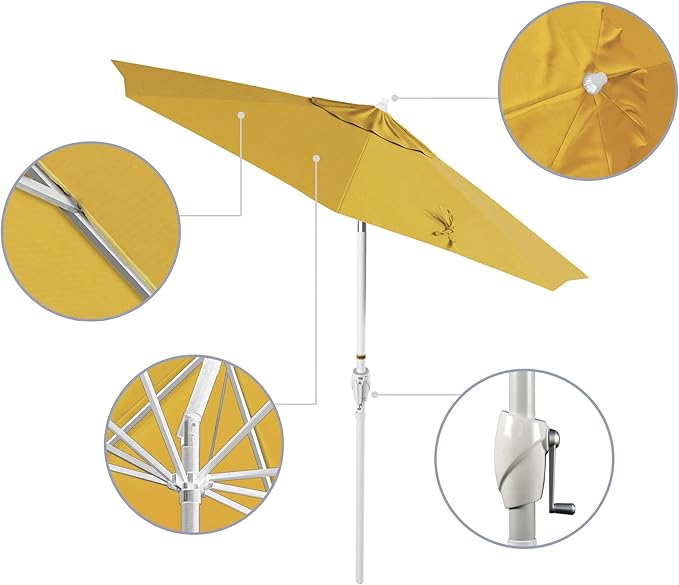 California Umbrella 7.5' Rd Aluminum Patio Umbrella, Crank Lift