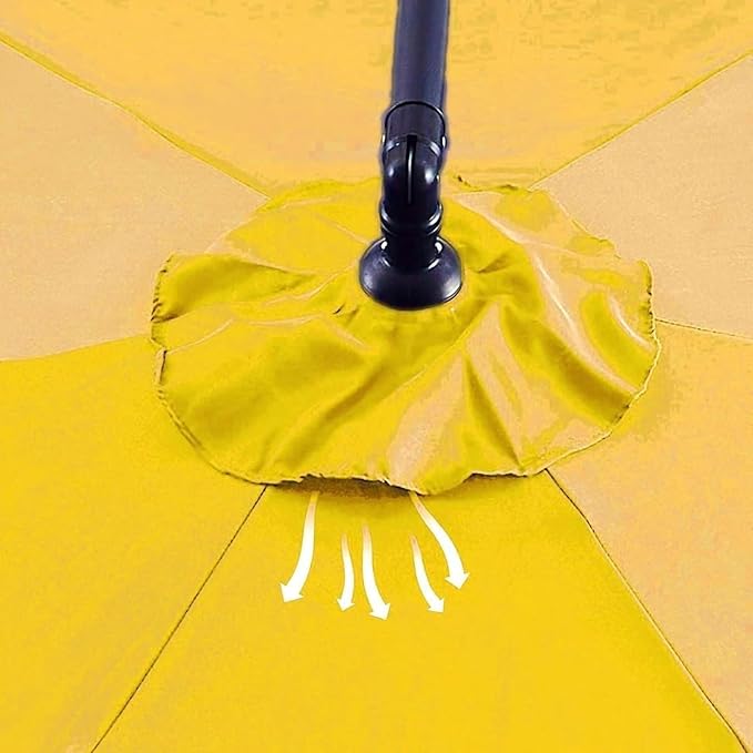 6 Ribs 8 Ribs Patio Umbrella Replacement Canopy 6.5ft 7.5ft 8.2ft 8.8ft 9.8ft 11.5ft, Waterproof UV Protective Parasol Umbrella Fabric, Easy to Install (Canopy Only)