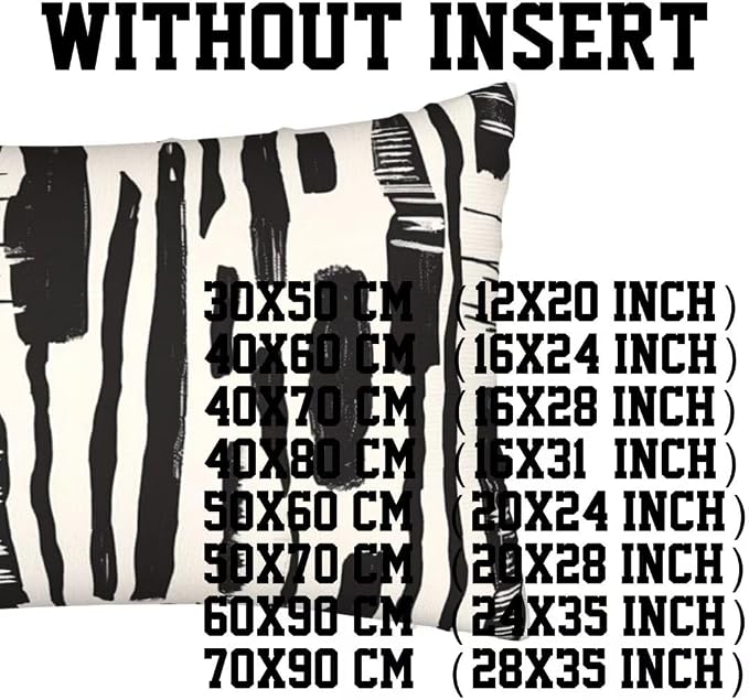 Outdoor Pillows Black And White Pillow Covers 16x31 Set of 2 Throw Pillow Covers, Geometric Throw Pillows Rectangular Lumbar Pillows Cushion Covers Decorative Pillows for Garden Patio Furniture J460