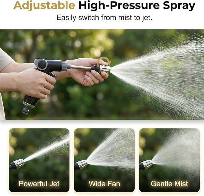 Aquoxis Pressure Washer, 2026 Upgrade Aquoxis Pressure Washer Gun, High Pressure Hose Nozzle with 360° Rotating Nozzle, 3 Spray Modes, Fit with U.S. 3/4In Threaded Hoses