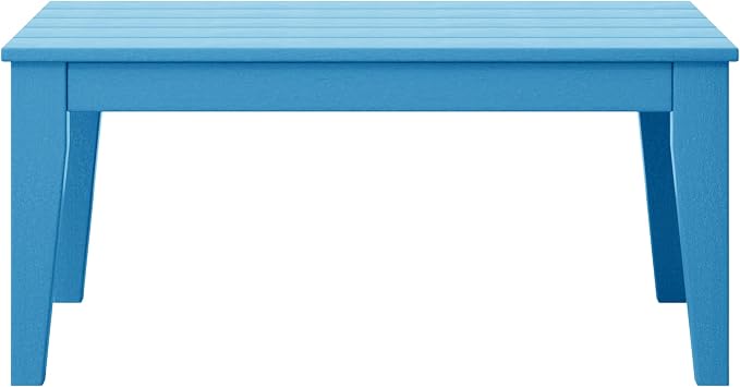 WestinTrends Malibu Low Outdoor HDPE Patio Rectangle Coffee Table, Pacific Blue