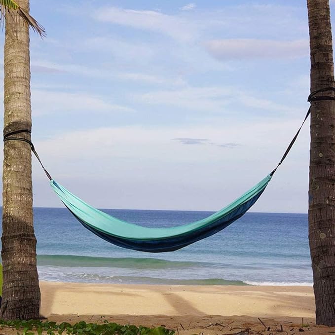 Camping Hammock Bed Parachute Lightweight Nylon Portable Hammock, Travel Courtyard Backpack Beach Double Camping Hammock Backpack Hammock Swing (Size : Blue)