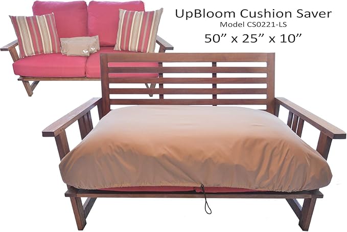 UpBloom - Waterproof Seat Cushion Covers - Quick On/Off for Easy Storage, Lightweight for Outdoor andWashable for Patio Furniture