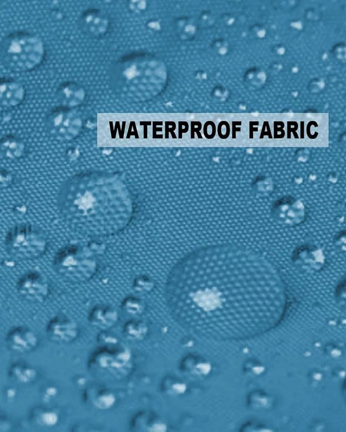 Outdoor Waterproof Throw Pillow Covers 24x24in, Wave Blue Summer Cushions for Garden Patio Furniture Chairs Set of 2, Solid Color Home Decor Couch Sofa Polyester Pillow Cases