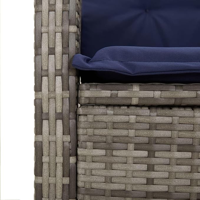 Backyard Furniture Patio Conversation Sets Outdoor Seating 5 Piece Patio Dining Set with Cushions Gray Poly Rattan Suitable for Gardens, Balconies, Decks