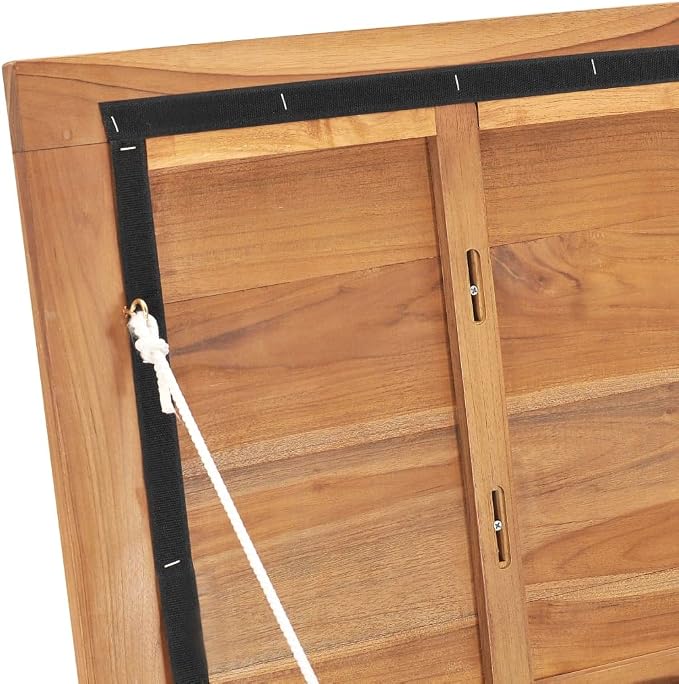 Outdoor Patio Storage Box Solid Teak Wood Deck Box Outdoor Storage Organization Box with Lid Storage Bench and Waterproof Lining for Garden,Patio,Backyard,23.6"x19.7"x22.8"