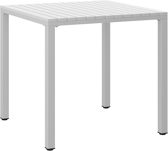 WestinTrends Playa 31.5" Iron Metal Frame Outdoor Square Patio Dining Table, Gray