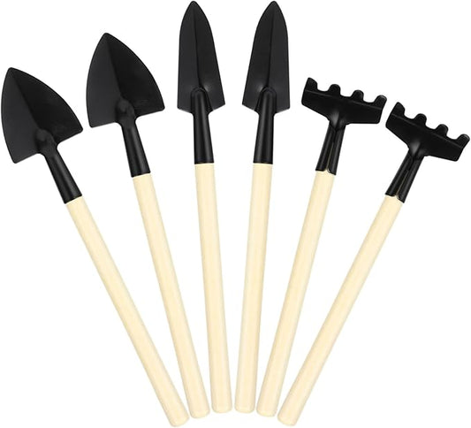 DOITOOL 4 Set Mini Gardening Tools Portable Mini Rake Trowel and Small Shovel for Succulent Bonsai Herbs Planting Terrariums Indoor Gardening Tools