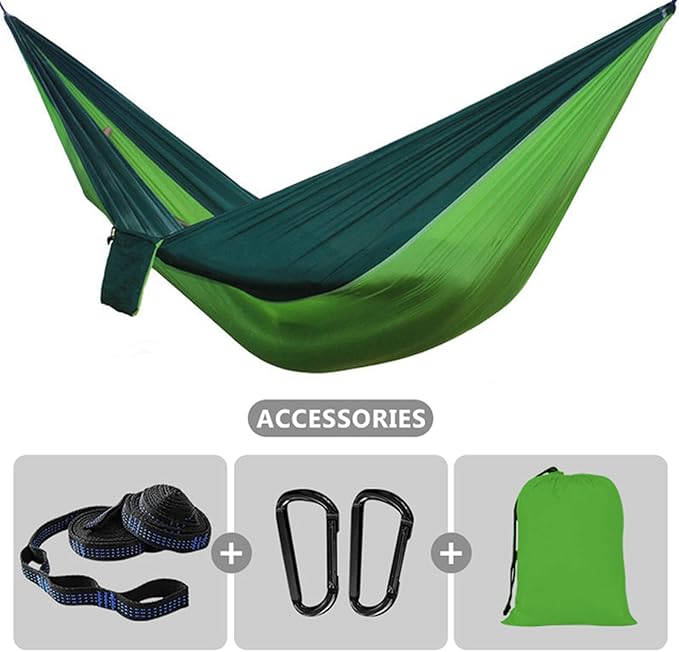 NOBRIM Camping Hammock Outdoor Portable Parachute Hammock Double Hammock Swing Hanging Chair Garden for Travel Patio Garden Backyard