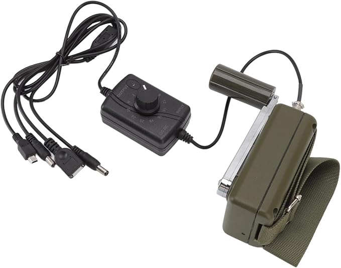 Hand Crank Generator Portable Manual Hand Crank Generator Outdoor Emergency Charger Green for Mobile Phone Computer Charging