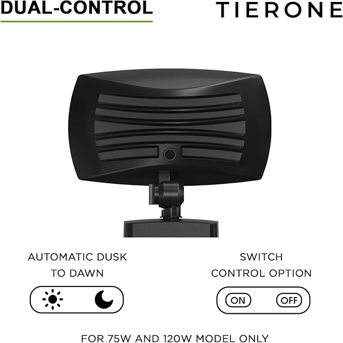 LED Outdoor Flood Light with Dusk to Dawn Photocell 120W Outdoor Security Light for Gardens Yards UL Listed 4000k Residential Full Cutoff Wall Pack 180° Adjustable Knuckle 8400LM Dark Bronze 2Pack