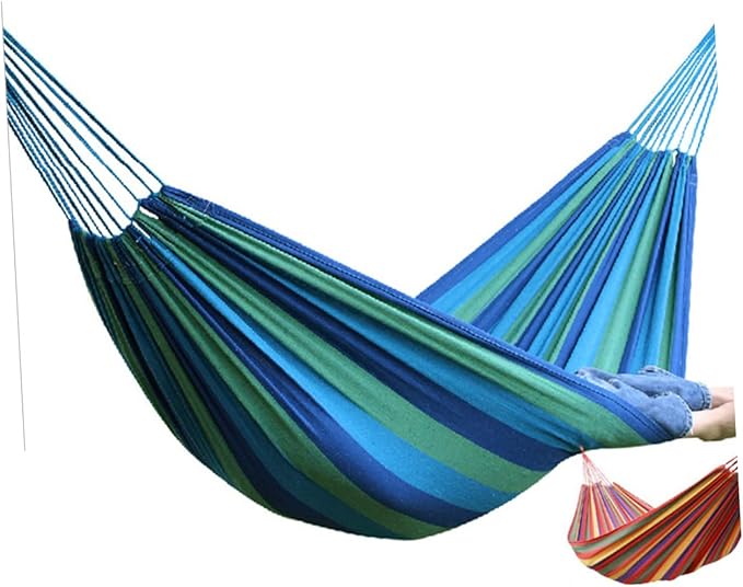 LIOOBO 280x80cm Canvas Stripe Swing Outdoor Hammock Camping Equipment for Garden Lightweight Travel Hammock