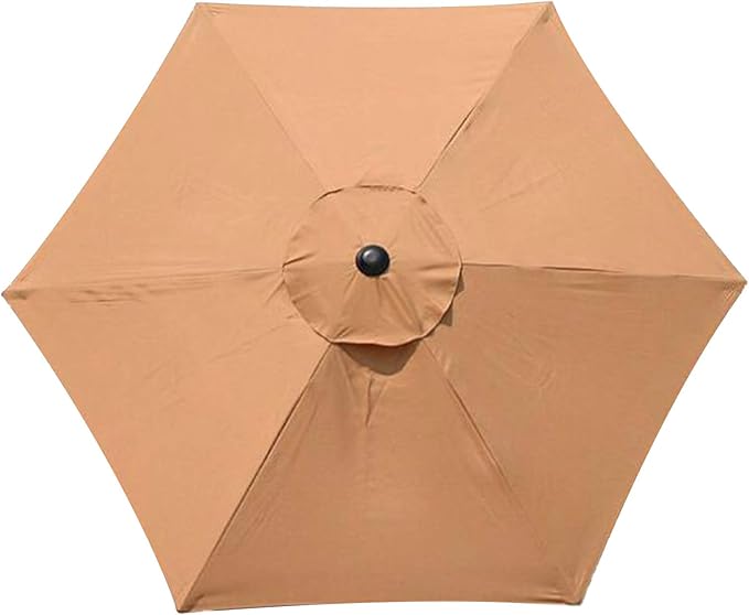 IUIBMI 10Ft Patio Umbrella Replacement Canopy 6 Ribs, Outdoor Umbrella Canopy with 6 Ribs Table Market Yard Umbrella Replacement Top Cover for Backyard Garden Beach (Canopy Only)