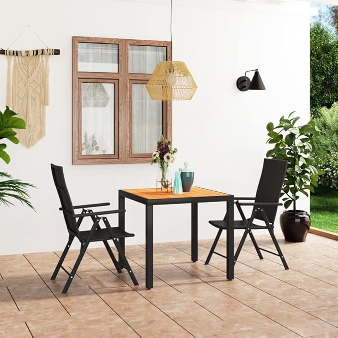 3 Piece Patio Dining Set, Outdoor Sofa Sets Porch Furniture Set Outdoor Lounge Sets Patio Conversation Set for Garden Poolside Negotiation Area Piazza Black and Brown