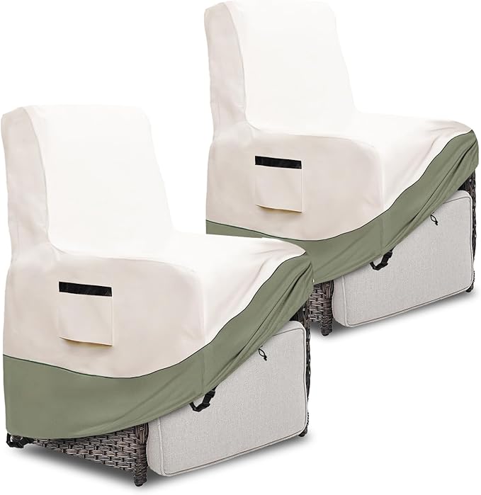 Outdoor Recliner Chair Covers 2 Pack,Patio Swivel Chair Covers,600D Heavy Duty Waterproof Patio Rocking Chair Cover,Outdoor Furniture Covers for All Weather Protection.35''D x 33''W x 41''H