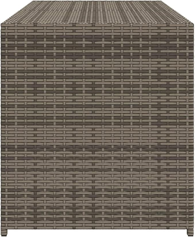 74.8 Gal Outdoor Storage Box, Patio Rattan Deck Box, Wicker Storage Bin Deck Box, Poly Rattan Patio Storage Chest with Hinged Lid for Cushions, Pillows, 47.2"x19.7"x22" Gray