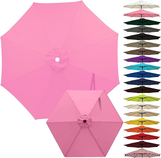 Outdoor Umbrella Replacement Canopy, Patio Umbrella Replacement Top Cover, Outdoor Umbrella Replacement Cloth, 6.5-13.1ft Waterproof UV-Resistant Fabric, for Garden Pool, Canopy Only