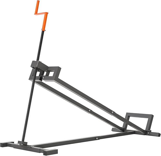 Ride on Lawn Mower Jack Lift, Telescopic Maintenance Jack for Lawn Mowers and Garden Tractors, Weight Capacity 880 Lbs, Lawn Mower Lift with Crank Handle & Power Tool Handle, Easy to Use (Grey)