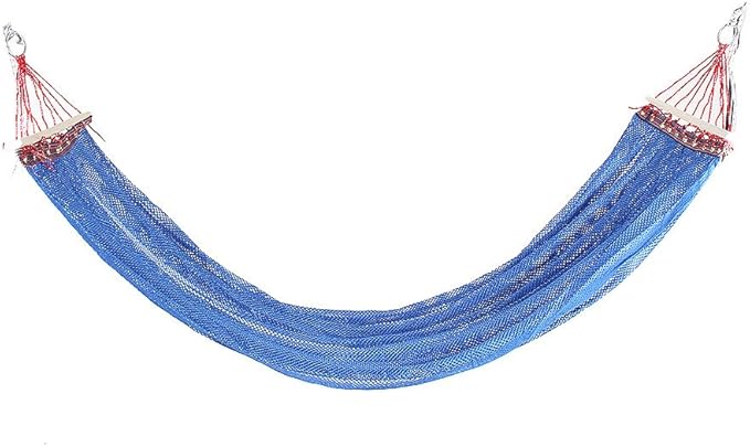 Ruilogod Nylon Mesh Outdoor Travel Hiking Spreader Swing Hanging Bed Suspended Hammock Blue (id: 8c2 a23 175 DAA 6fa