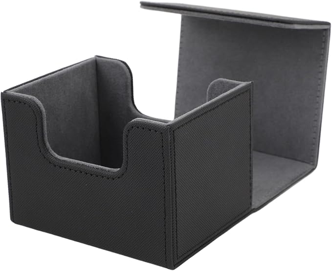 Zopsc PU Leather Card Deck Box, Magnetic Flap Lid Storage Case for Game Cards Tarot Cards, Deck Case with Strong Closure, Black