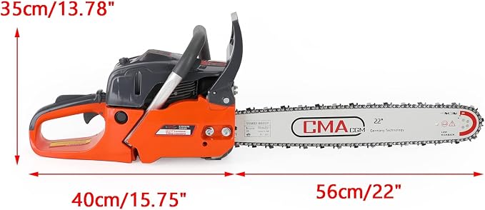 Topteng Gas Chainsaw 22 Inch 68cc, Chainsaw Gas Powered Cutting Wood Gas Sawing Aluminum Crankcase Chain Saw 22"