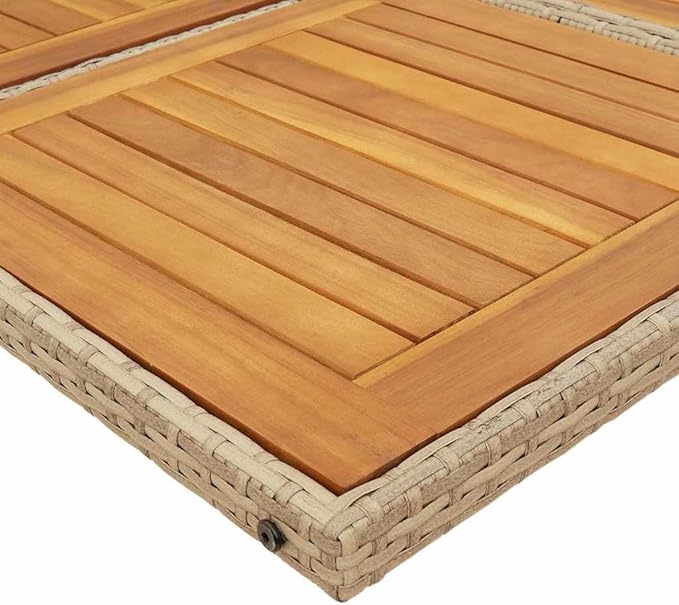 10-Piece Patio Dining Set Beige PE Rattan 10-Person Foldable for Patio and Outdoor Seating