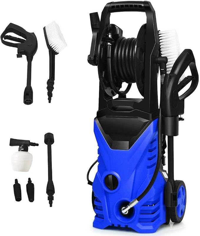 Happygrill Electric Pressure Washer, 2030PSI 1.6GPM High Pressure Sprayer Machine with 16.5ft Hose, Wash Brush, Soap Bottle, 1800W
