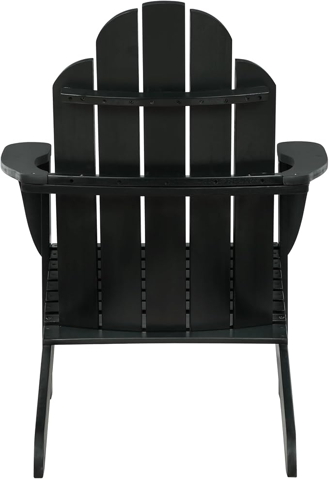 Linon Jayce Black Solid Wood Adirondack Two Piece Chair and Side Table Set