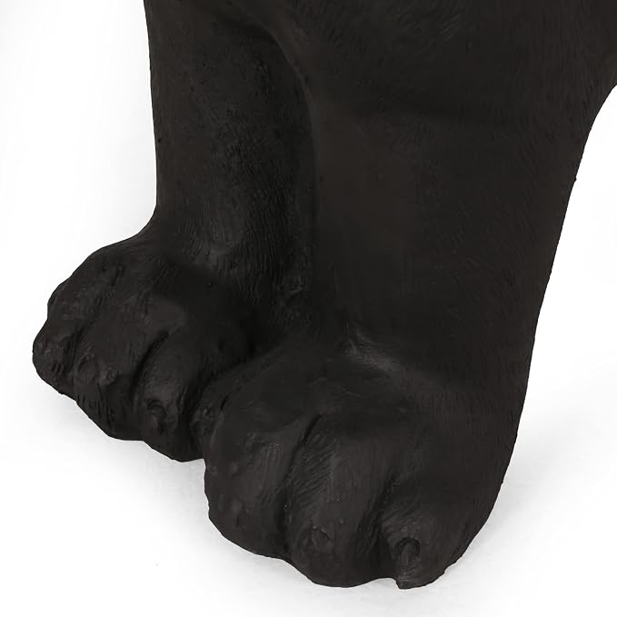 JIJIWANG Black Do3-in-1 Pedestal Side Table/End Table/Stool - MGO Hand Painted Sculpture Statue,No Assembly Required for Home,Living Room & Outdoor Decor (Jet Black, 31.50" W x 8.75" D x 16.75" H)