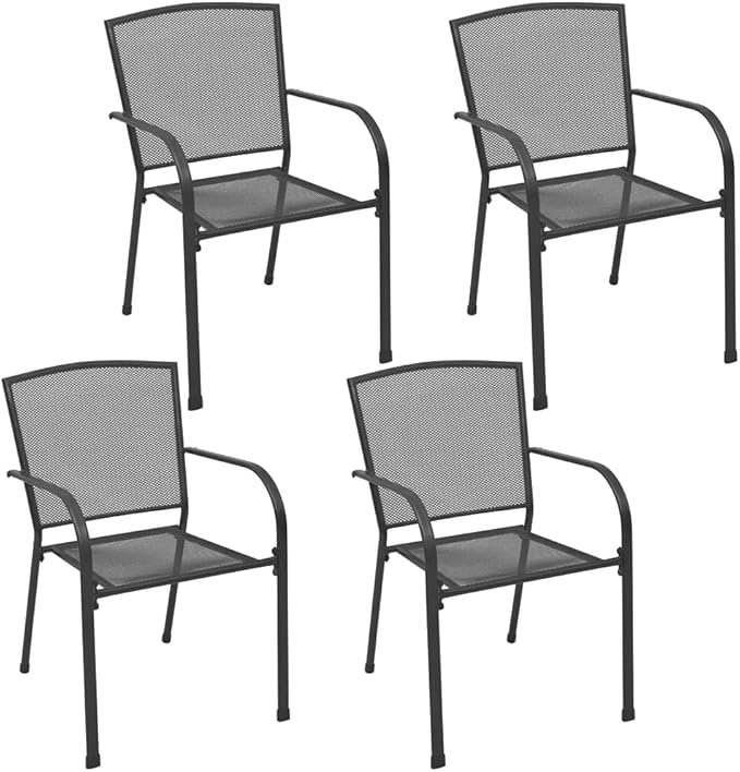 5 Piece Patio Dining Set, Outdoor Sofa Sets Outdoor Lounge Sets Patio Conversation Set Porch Furniture Set for Exhibition Piazza Poolside Negotiation Area Steel Anthracite
