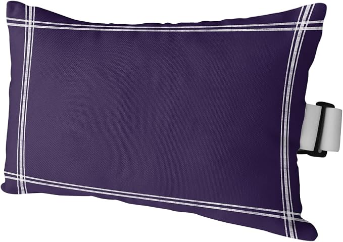 Outdoor Pillows Covers with Inserts Solid Color Dark Purple Waterproof Recliner Pillow with Adjustable Strap Throw Pillows for Patio Furniture Pool Lounge Chair, 11x16 inch, 1PCS