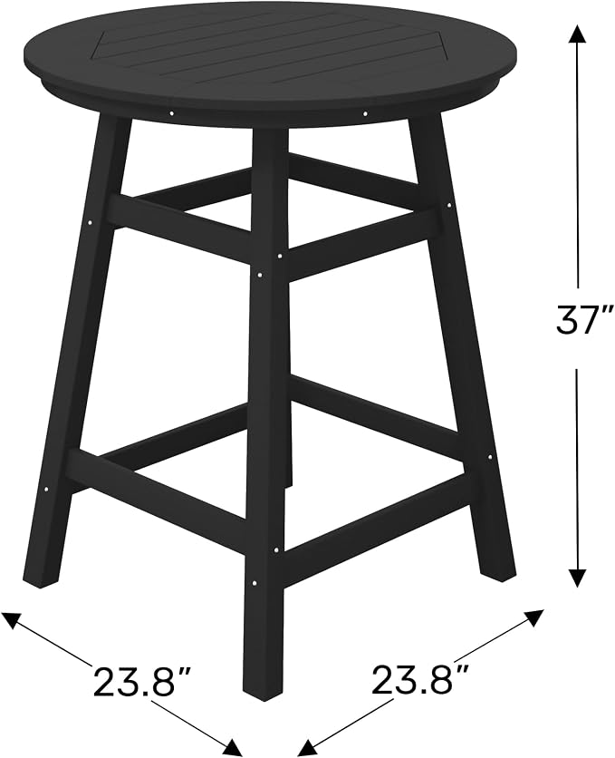 WestinTrends Outdoor 35" HDPE Round Patio Counter Height Bar Table, Orange