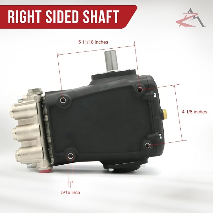 The ROP Shop OEM Annovi Reverberi Horizontal Pump for Pressure Washer for Interpump WS202 Solid Shaft