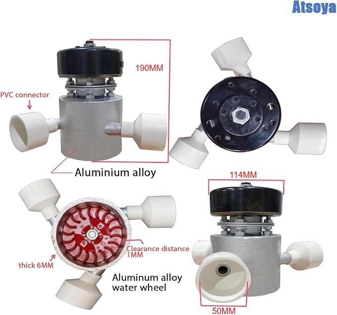 1000W Aluminum Alloy Micro Hydroelectric Generator 220V Water Turbine High Power Hydroelectric Generato r, 3500RPM Permanent Magnet Generator For Home, Outdoor