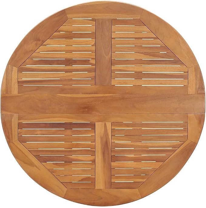 Solid Teak Wood Folding Dining Table for Outdoor Patio Garden Furniture with Space for 4 People and Easy Storage Design