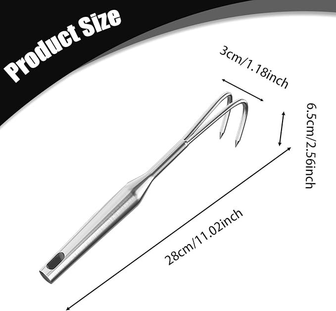 Hand Rake Stainless Steel Heavy Duty Garden Rake Weeding Tool Ergonomic Claw Rake Soil Tiller Portable Planting Rake Suitable for Flower Beds Yard Wor , 2 Tine
