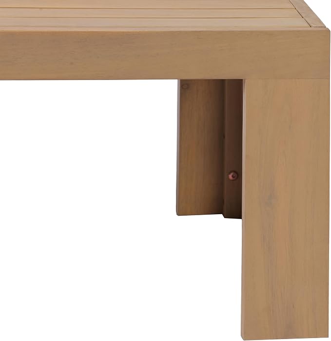 Christopher Knight Home Evan 14.96" Height Outdoor Coffee Table, Acacia Wood Accent Table with Slatted Panel Design, Modern Patio Table for Garden Balcony, Low Maintenance Patio Furniture, Light Teak