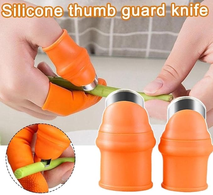 Fruit and Vegetable Picking Potted Garden Silicone Thumb Cutter Set,Separator Finger Plant Fruits Picking Tool,Fruit and Vegetable Picking Potted Plants Trim Thumb for Strawberry Shears and Scissors