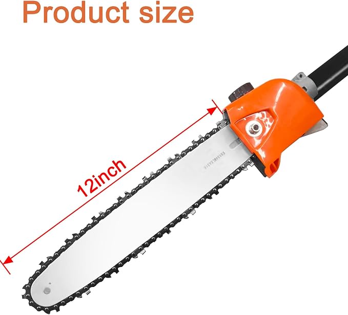 Gabasinove Pole Saw Chain attachment Compatible With Ryobi's Homelite Snapper Craftsman John Deere's WORX brushcutter Trimmethead and Powerhead Black