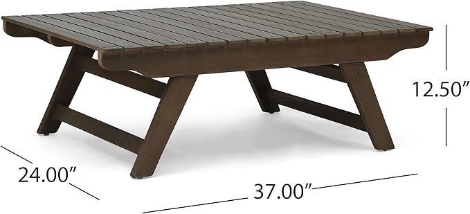 Christopher Knight Home Sedona Outdoor Acacia Wood Loveseat and Coffee Table Chat Cushion Patio Furniture Conversation Sets, 65 "W x 28.25 "D x 29.5 "H, Gray + Dark Gray