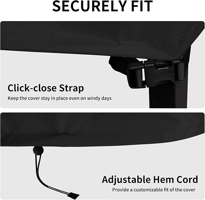 Porch Swing Cover 71Inch Waterproof 600D Oxford Hanging Outdoor Swing Cover Garden Hammock Patio Furniture Covers (Black, 71x28x(35-28) Inch)